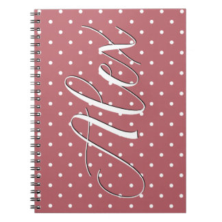 Carnet Petits points polka rose blush blanc