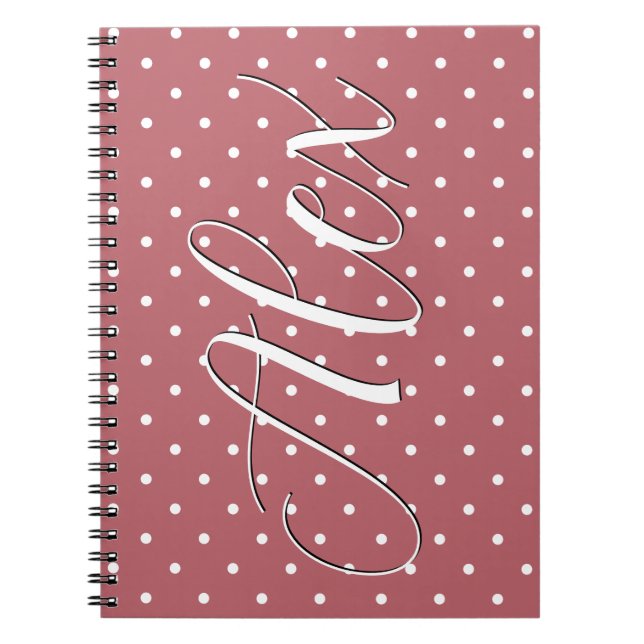 Carnet Petits points polka rose blush blanc (Devant)