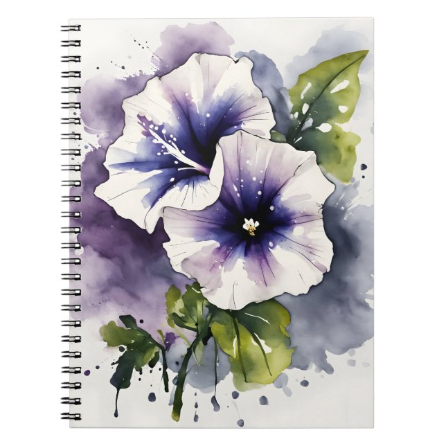 Carnet Pétunia - Fleurs à l'aquarelle (Devant)