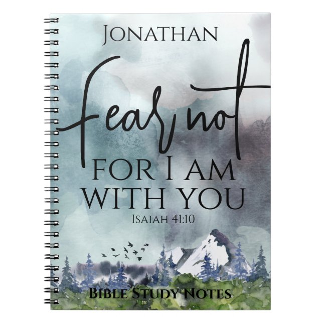 Carnet Peur pas aquarelle Nature Cadeau chrétien pour lui (Devant)