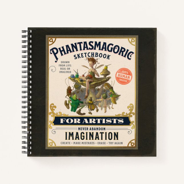 Carnet “Phantasmagoric Sketchbook” 8.5 x 8.5" (Devant)