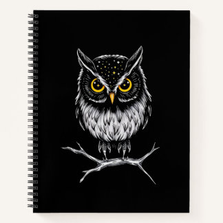 Carnet Phantom Owl Minimalist Line Art Notebook