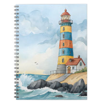 Phare aquarelle coloré