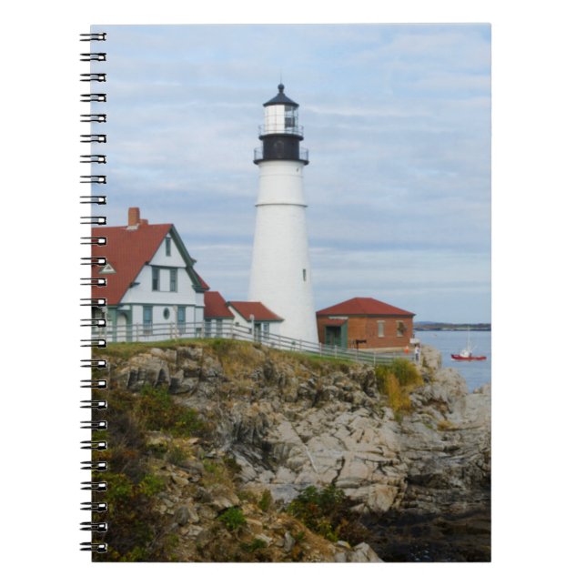 Carnet phare de Portland Headlight sur une côte rocheuse (Devant)