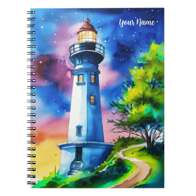 Carnet Phare sous un ciel étoilé (Devant)