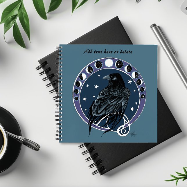 Carnet Phases de la lune corail Étoiles Bleu (Créateur téléchargé)