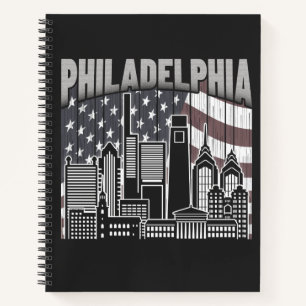 Carnet Philadelphie Pennsylvanie Skyline Vintage Amériqu