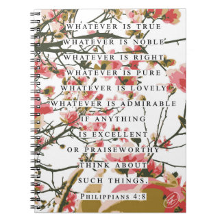 Carnet Philippiens 4:8 Floral