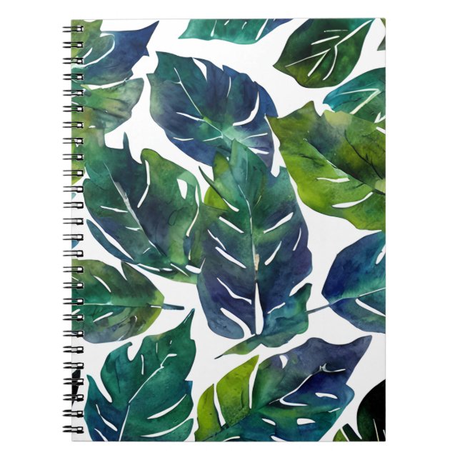 Carnet Philodendron vert et bleu du feuillage Botanique (Devant)