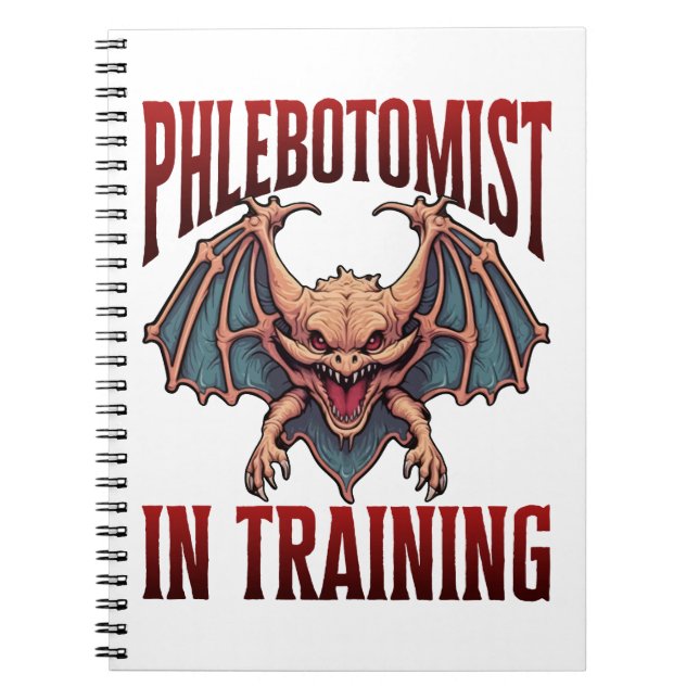 Carnet Phlebotomist in Training Funny Student Bat (Devant)