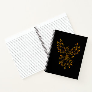 Carnet Phoenix de cuivre se lève sur noir