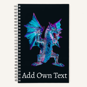 Carnet Phoenix Forge Dragon de Feu Bleu Flamme Vivante
