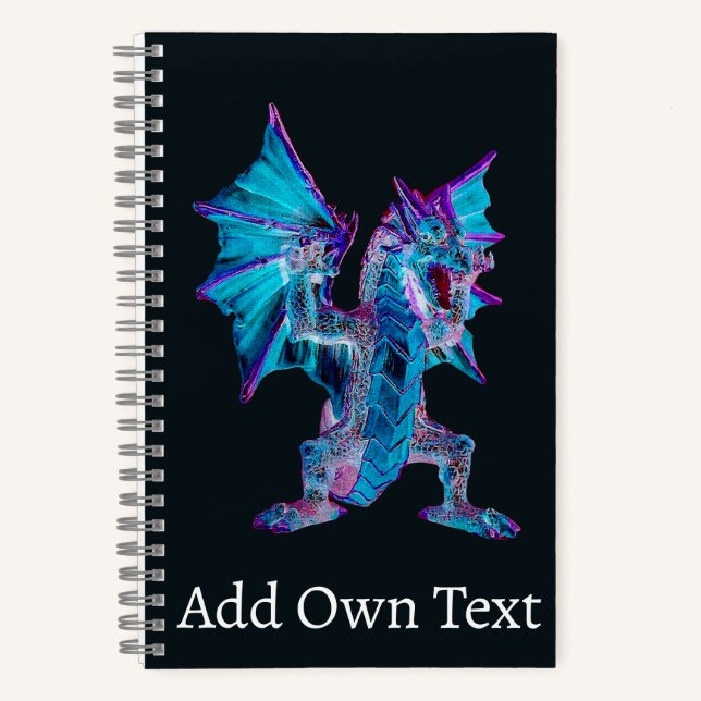 Carnet Phoenix Forge Dragon de Feu Bleu Flamme Vivante (Recto)