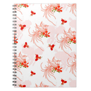 Carnet Phoenix Oiseau Et Phoenix Fleur Motif Sans Faille
