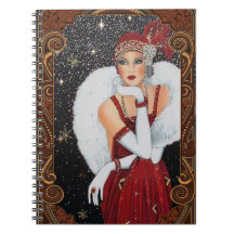 Carnet photo Art Déco Lady Vintage Fur Spiral