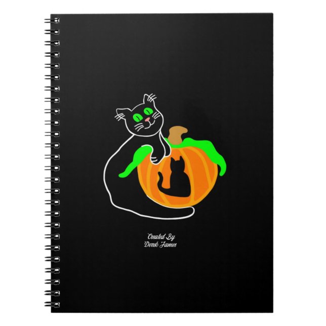 Carnet photo Citrouille de chat noir (Devant)