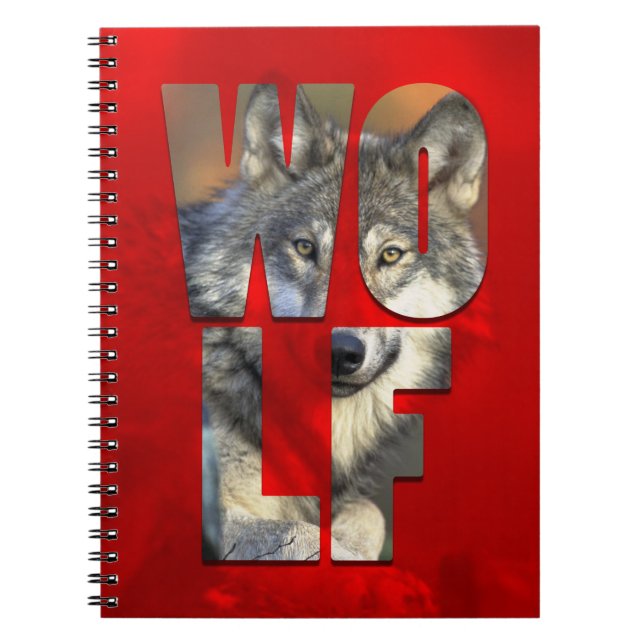 Carnet Photo d'animal de loup avec typographie (Devant)