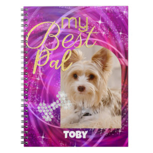 Carnet Photo de chien de compagnie rayonnant Mangenta