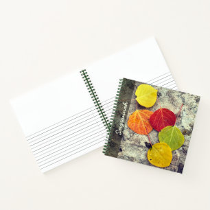 Carnet Photo de feuilles d'Aspe d'automne colorées person