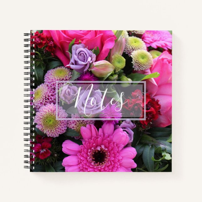 Carnet Photo de fleurs roses et violettes (Devant)