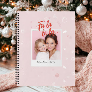 Carnet Photo de Noël personnalisée Fa La La Pink