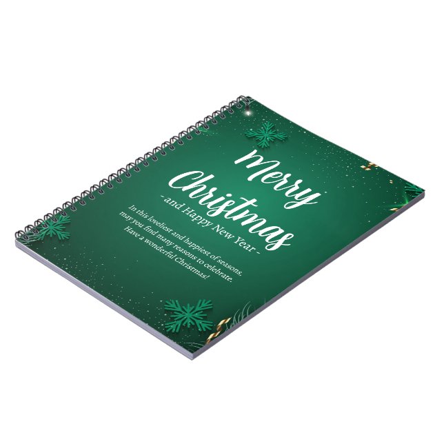 Carnet Photo de Noël simple et verte et blanche (Côté gauche)