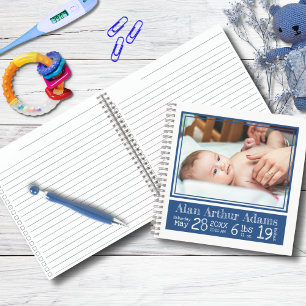Carnet photo de statistiques de naissance de bébé 