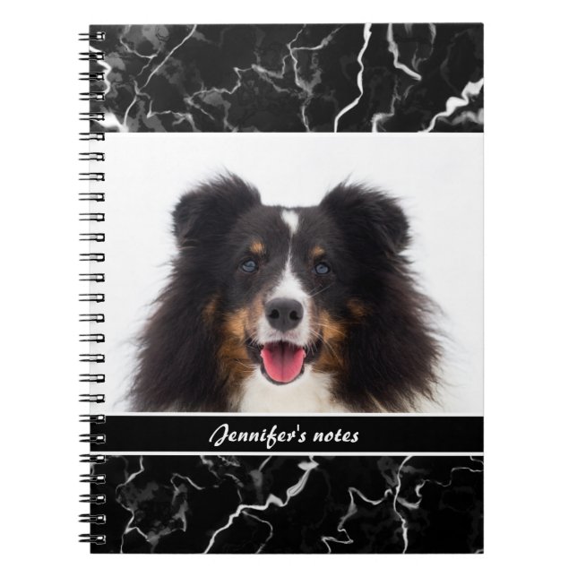 Carnet Photo de votre animal de compagnie sur Faux Black  (Devant)