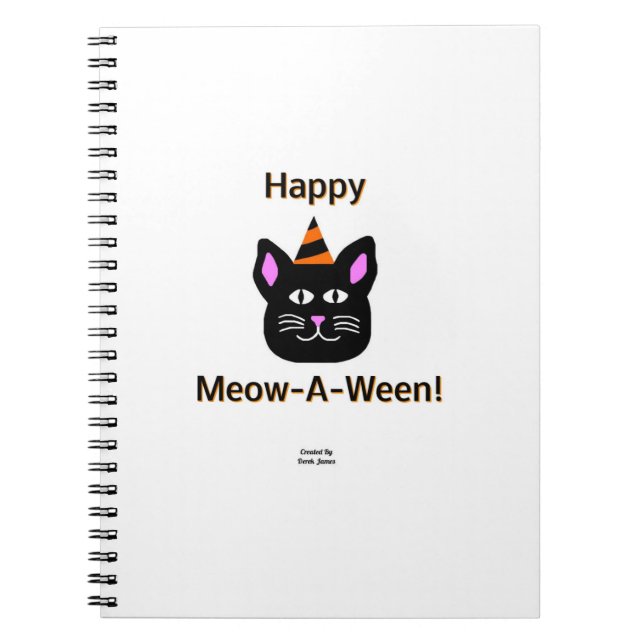 Carnet photo en spirale noir Meow-A-Ween (Devant)
