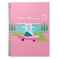 Carnet photo en spirale Retro rose Palm Springs