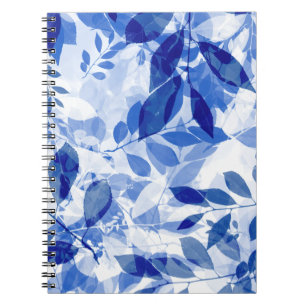 Carnet photo Feuille bleu et blanc Abstrait