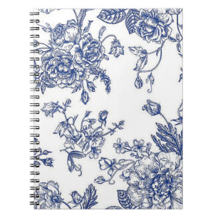 Carnet photo floral bleu et blanc