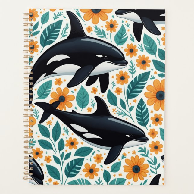 Carnet photo floral orque spirale (Devant)