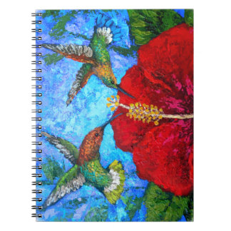 Carnet Photo florale de peinture de ketmie rouge de