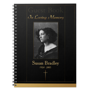 Carnet Photo Funeral Guest Book avec tuyauterie en or + C