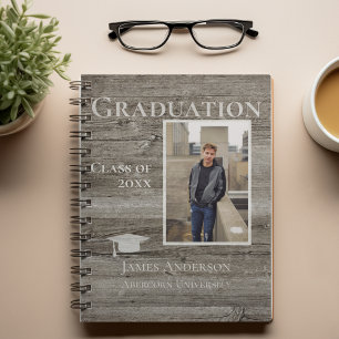 Carnet Photo Graduation Rustic Wood