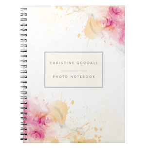 Carnet Photo moderne Abstraite personnalisée rose et bisq
