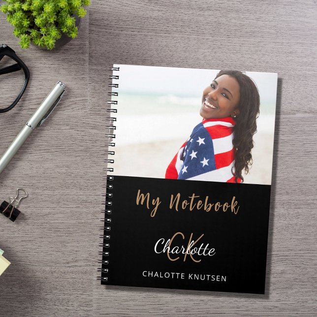 Carnet Photo monogramme noir blanc (Créateur téléchargé)