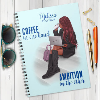 Carnet photo Motivational Girl Boss Blue Spiral