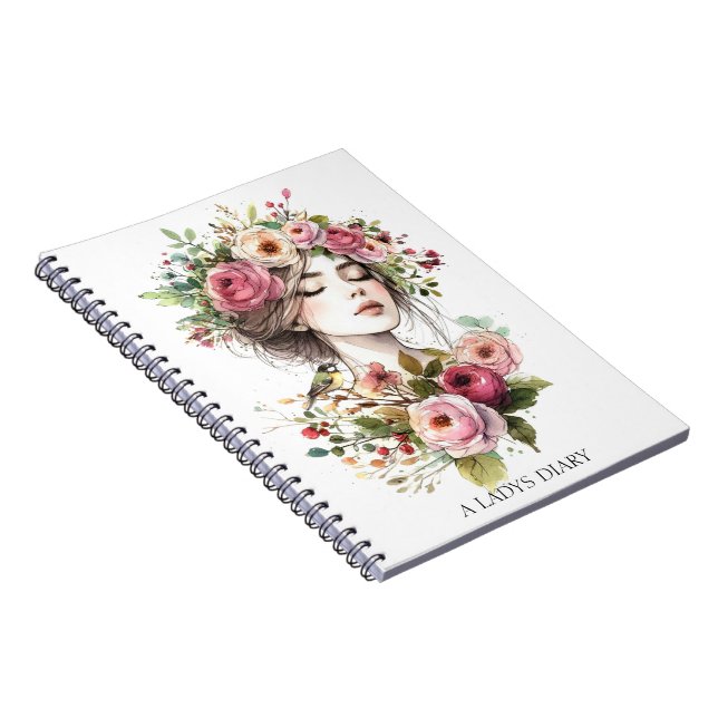 Carnet Photo Notebook Diary Women with Roses-Wreath (Côté Droit)