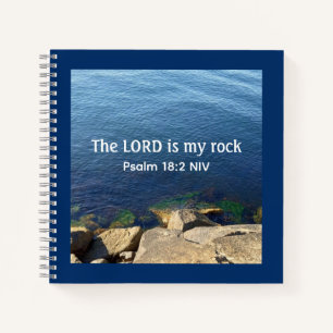 Carnet Photo Ocean God is My Rock Bible Verse Blue
