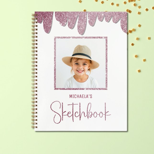Carnet Photo Pailleté Rose Élégant (Créateur téléchargé)