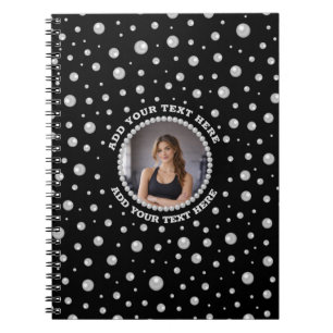 Carnet Photo personnalisé avec cercle de perles sur fond