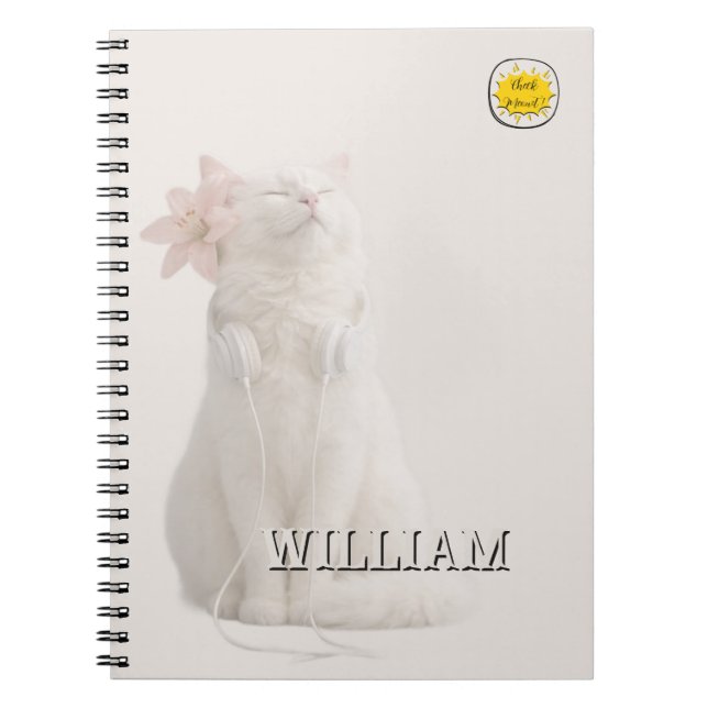 Carnet photo personnalisé chat argent (Devant)