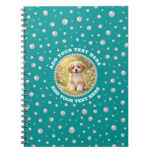 Carnet Photo personnalisée dans un cercle de perles sur f