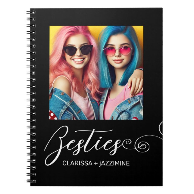 Carnet Photo personnalisée de Black White Bestie (Devant)