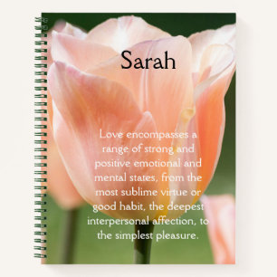 Carnet Photo personnalisée et texte l Cute rose tulips