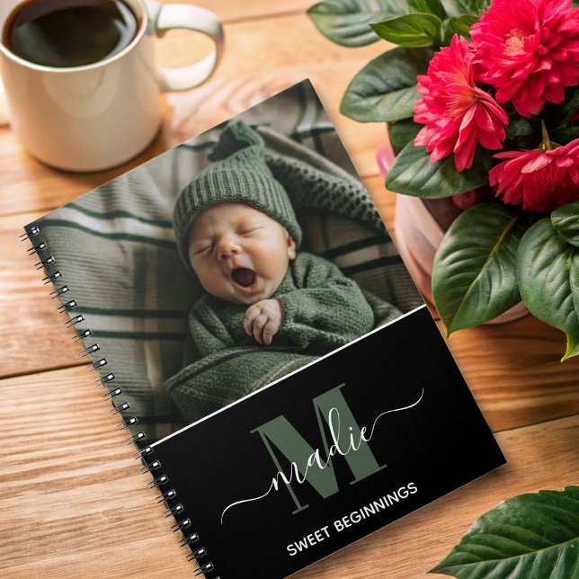 Carnet photo personnalisée monogramme bébé (Créateur téléchargé)