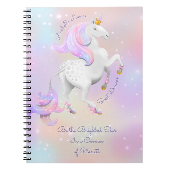 Carnet photo rose Unicorn bébé fille spirale (Devant)
