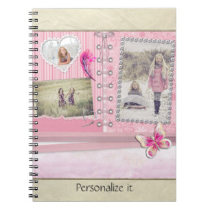 Carnet Photo Scrapbook Page Shades of Pink